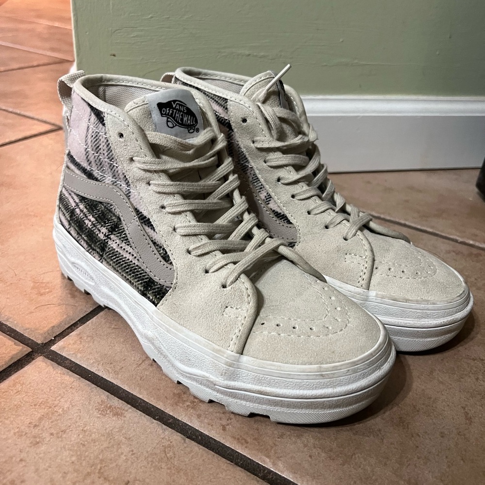 VANS Sentry Sk8 Hi Plaid Turtledove Ultra Cush Platform